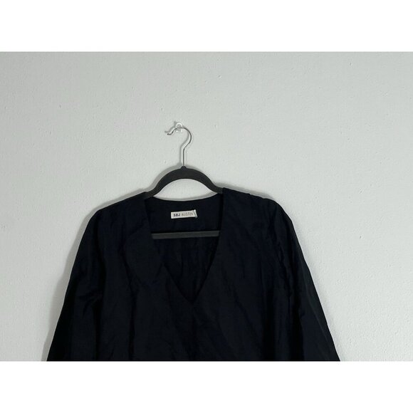 SBJ Austin Black Long Sleeve Cotton Tunic Top Size 1 - Picture 2 of 14